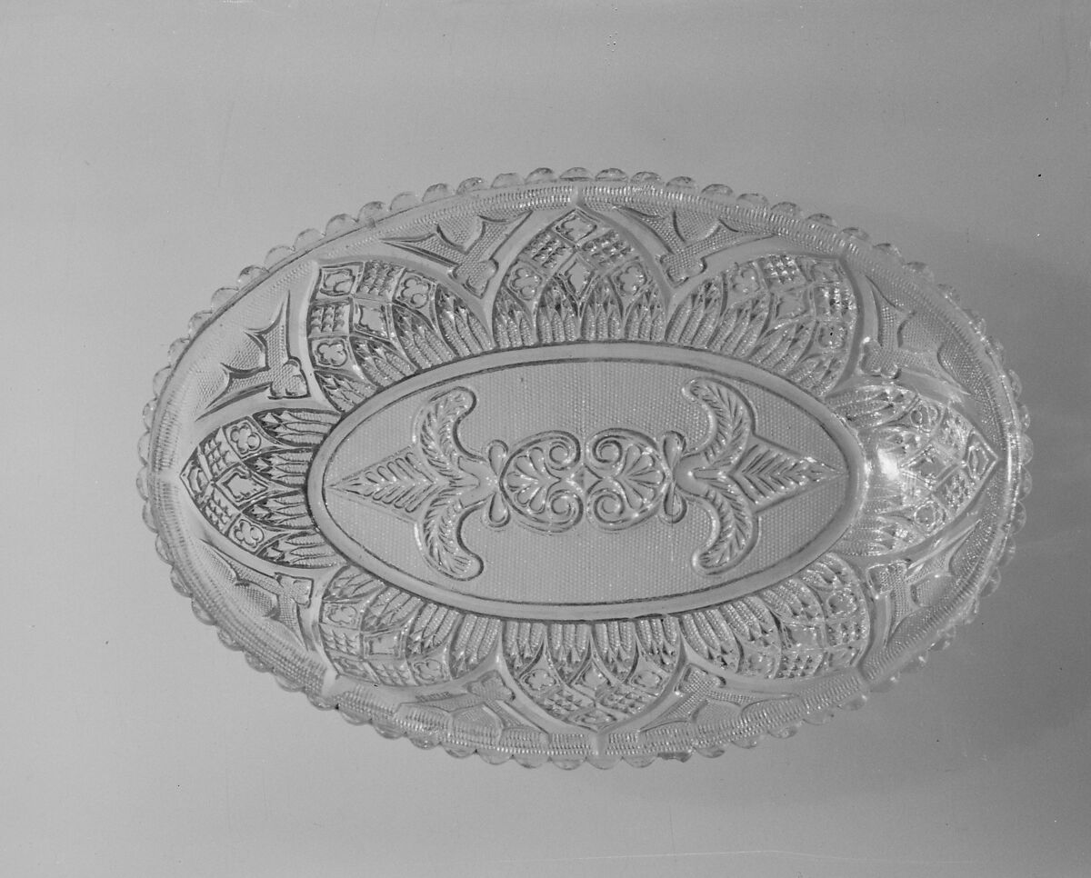 Dish, Lacy pressed glass 