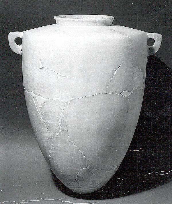 Jar of Egyptianizing type, Calcite alabaster, Assyrian 