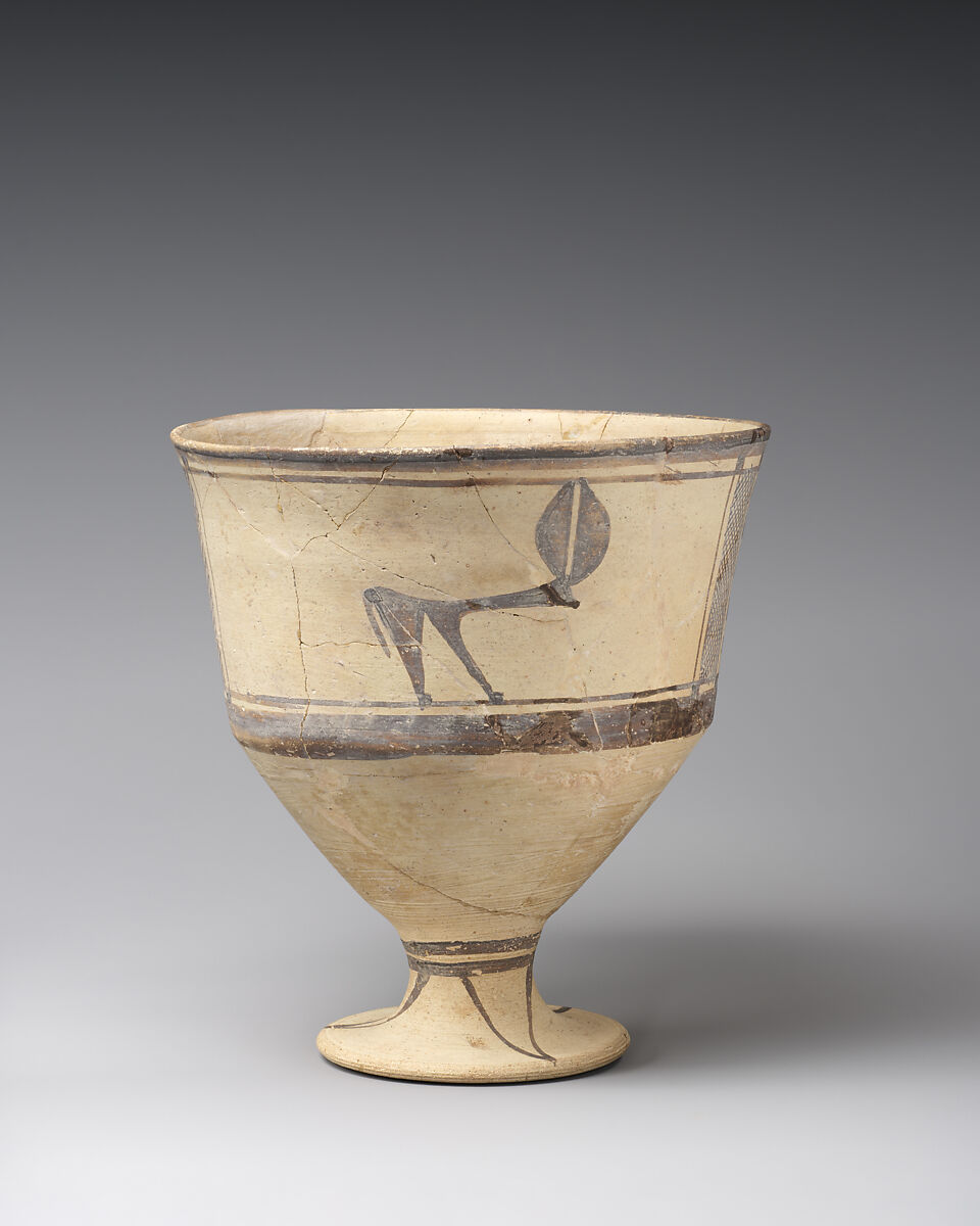 Goblet decorated with quadrupeds, Ceramic, paint