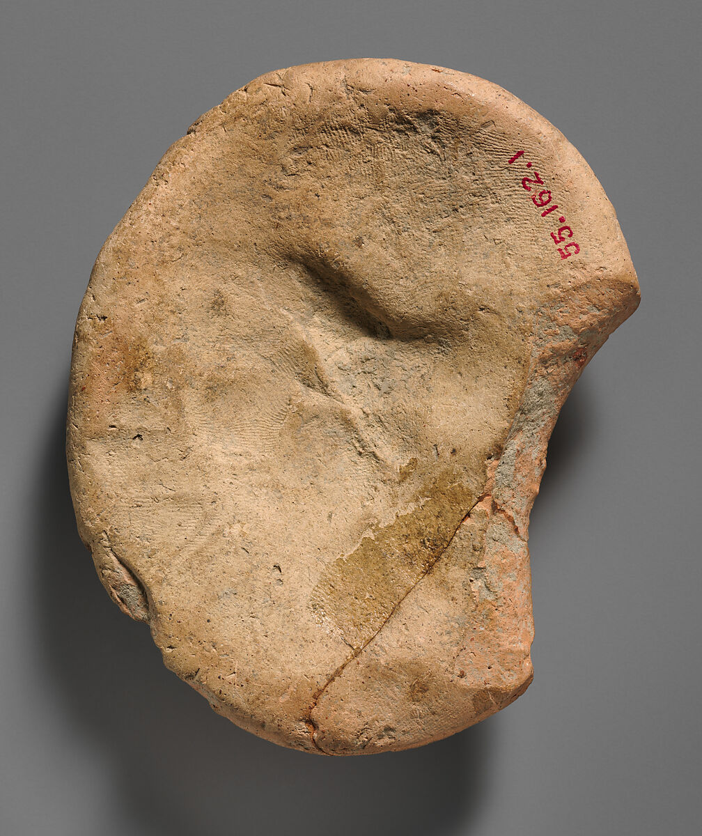 Plaque with face of the demon Humbaba, Ceramic, Babylonian