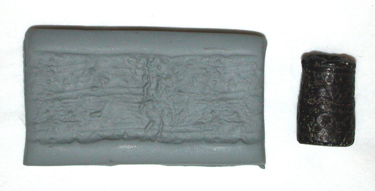 Cylinder seal, Serpentine, black, Mitanni 