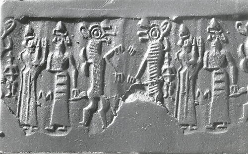 Cylinder seal, Faience, Mitanni