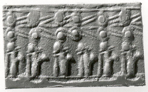 Cylinder seal, Faience, Mitanni 