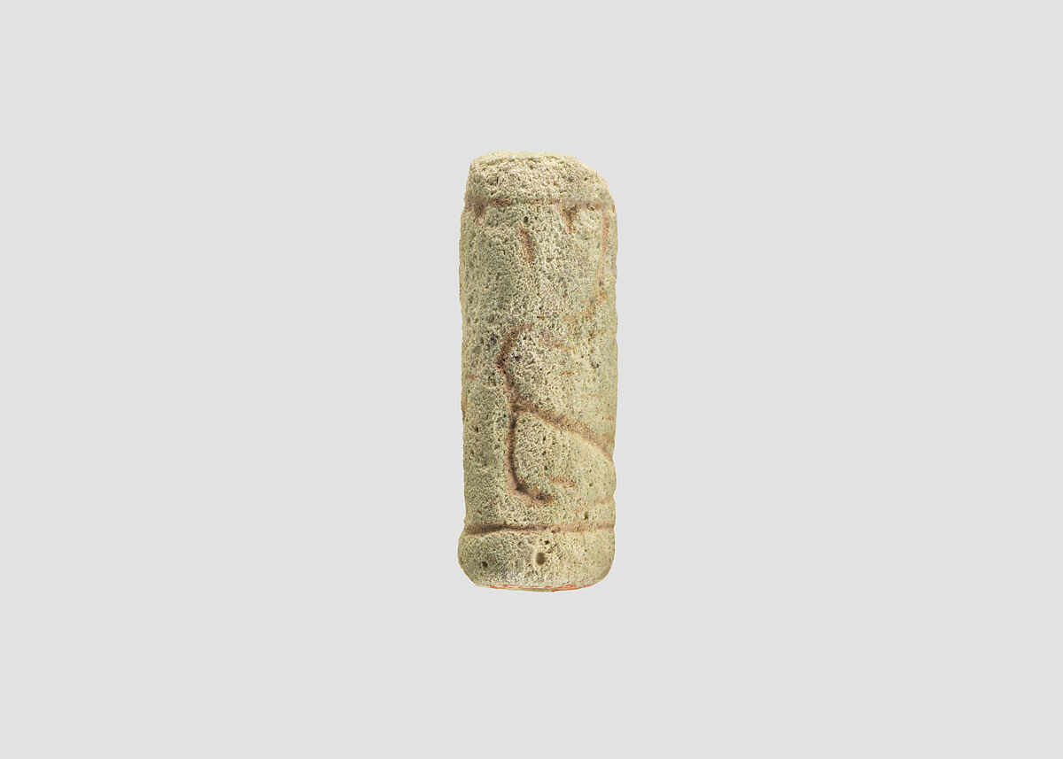Cylinder seal with monsters, Faience, Assyrian