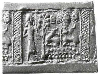 Cylinder seal, Faience, Mitanni 