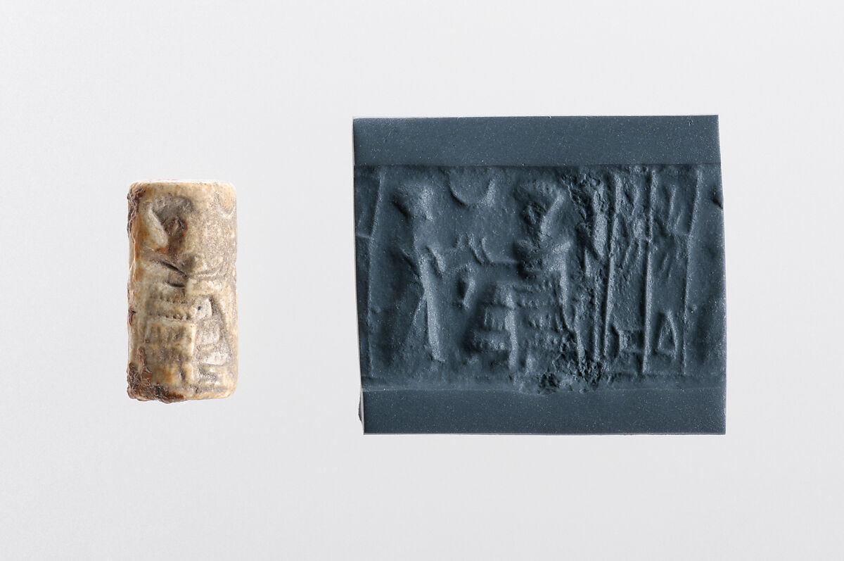 Cylinder seal, Faience, Elamite 