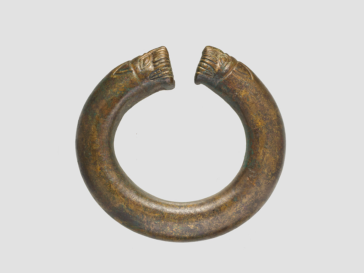 Bracelet or anklet with lions, Bronze, Iran