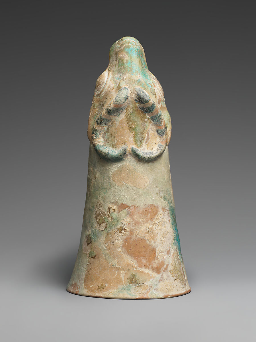 Vessel terminating in the head of an antelope, Glazed ceramic, Iran