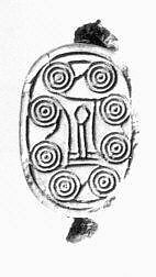 Scarab seal ring, Stone, white, copper alloy mount 