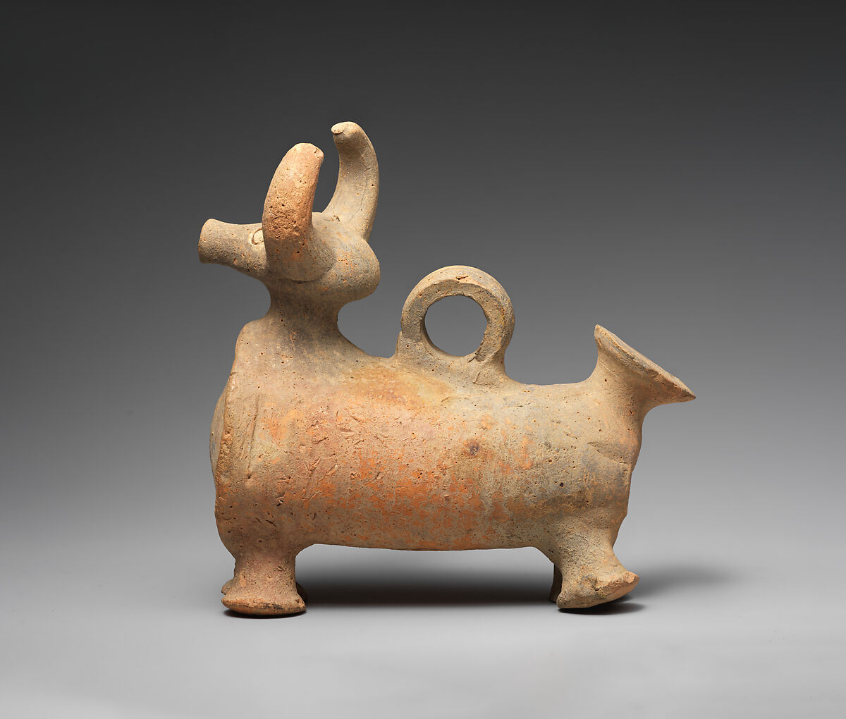 Vessel in form of bull, Ceramic, Roman or Parthian (?)