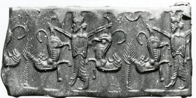 Cylinder seal, Stone, Achaemenid 