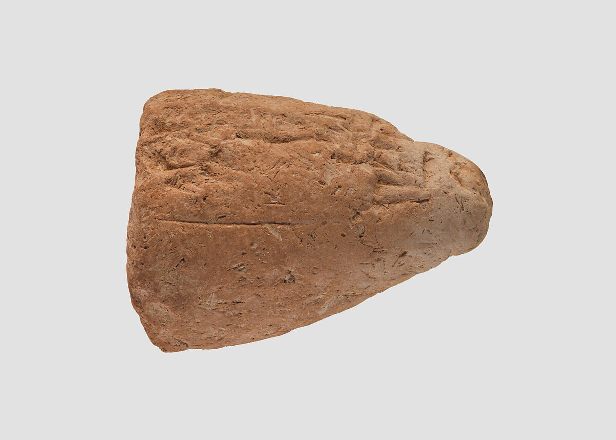 Votive cone with cuneiform inscription of Sin-Kashid, Clay, Babylonian