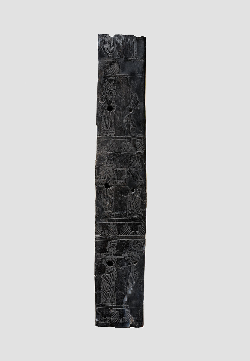 Plaque with tribute bearers, Ivory, Assyrian 