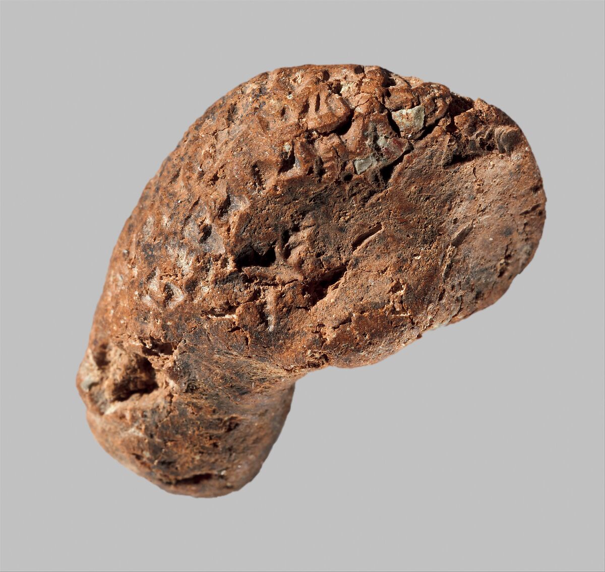 Bird head with inscription of Ashurbanipal, Ceramic, Assyrian