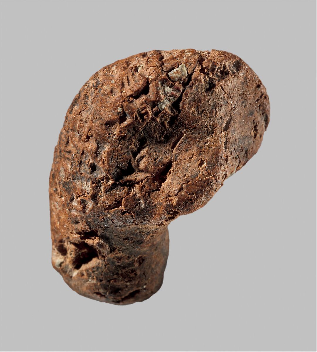 Bird head with inscription of Ashurbanipal, Ceramic, Assyrian
