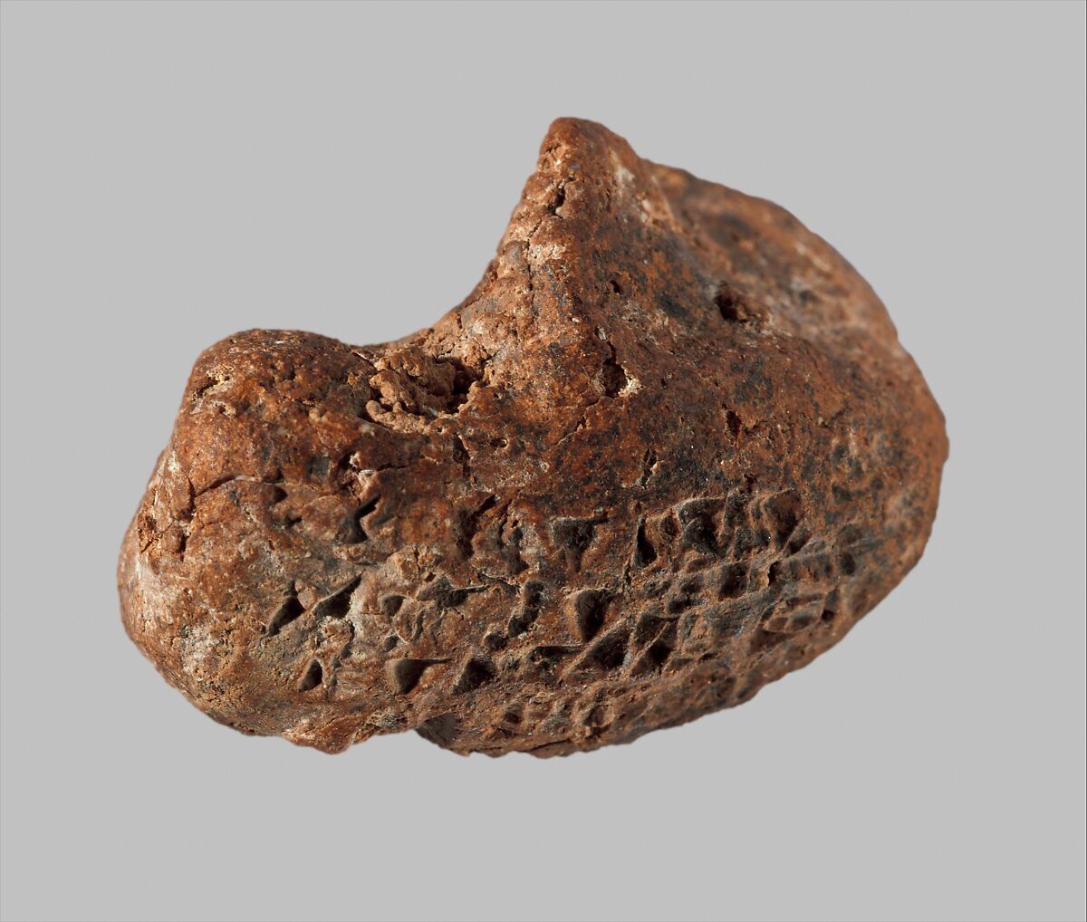Bird head with inscription of Ashurbanipal, Ceramic, Assyrian