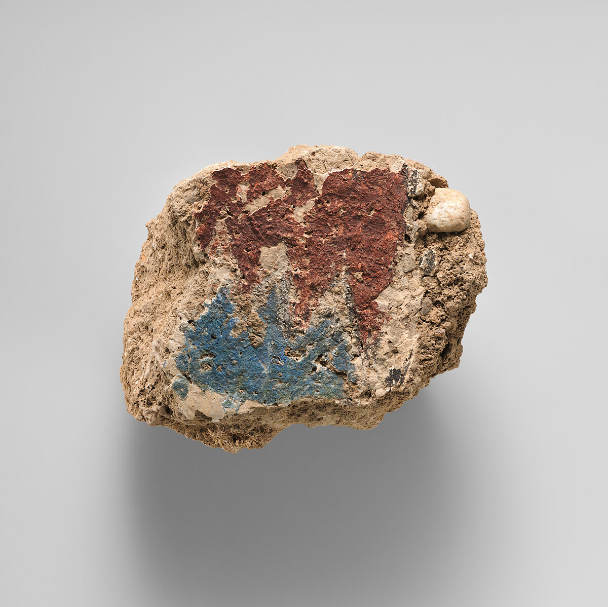 Plaster with painted chevrons, Plaster, paint, Assyrian