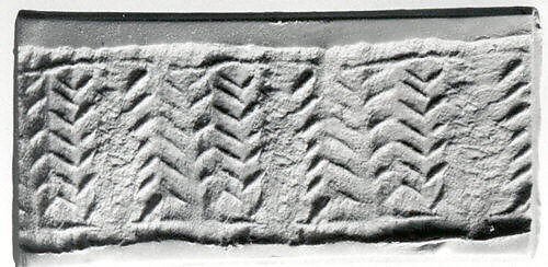 Cylinder seal with geometric design, Faience, Assyrian or Iranian 