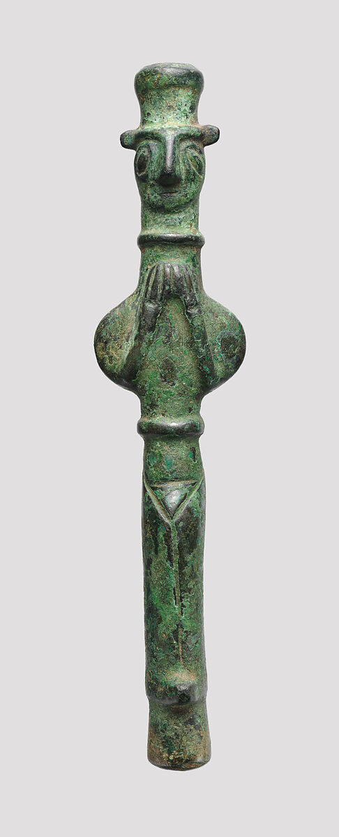 Anthropomorphic "fertility" tube, Bronze, Iran 