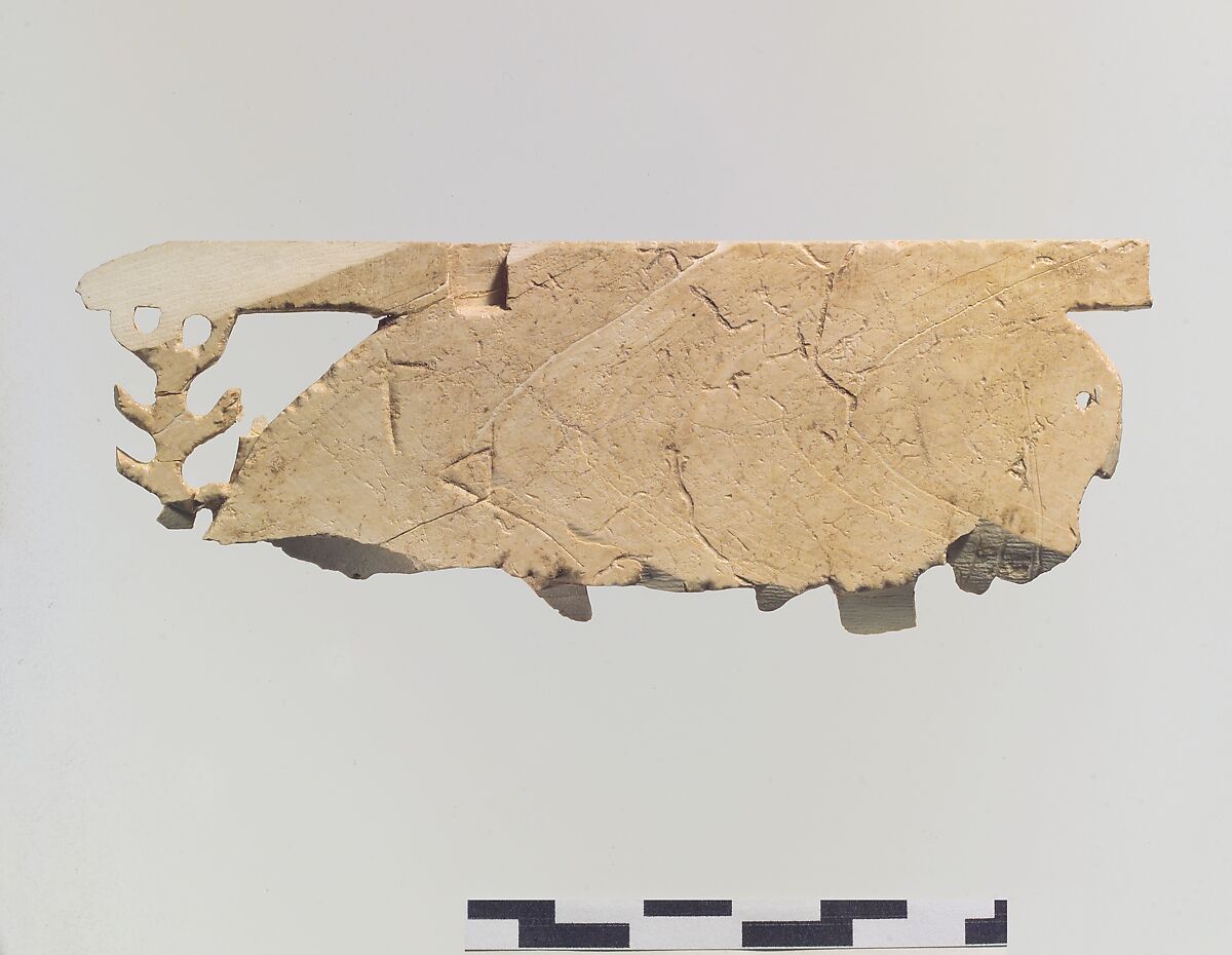 Openwork furniture plaque with a grazing stag, Ivory, Assyrian