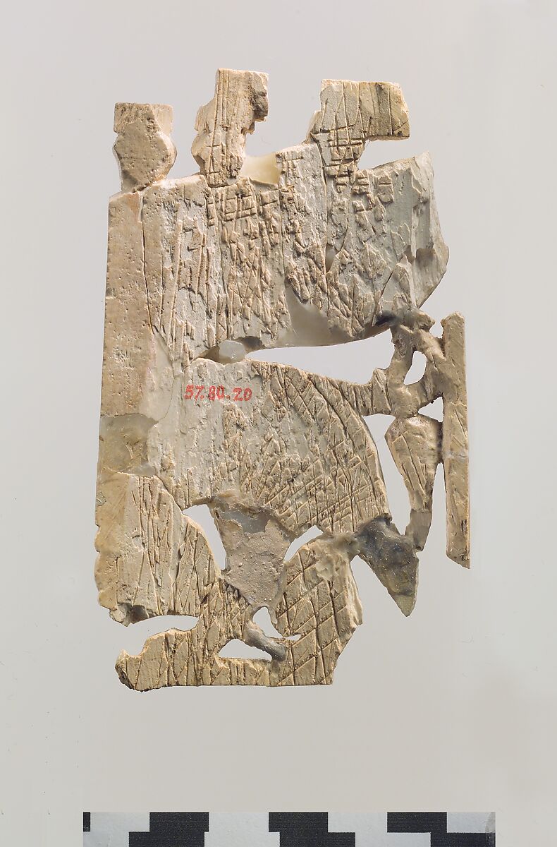 Openwork furniture plaque with sphinx, Ivory, Assyrian