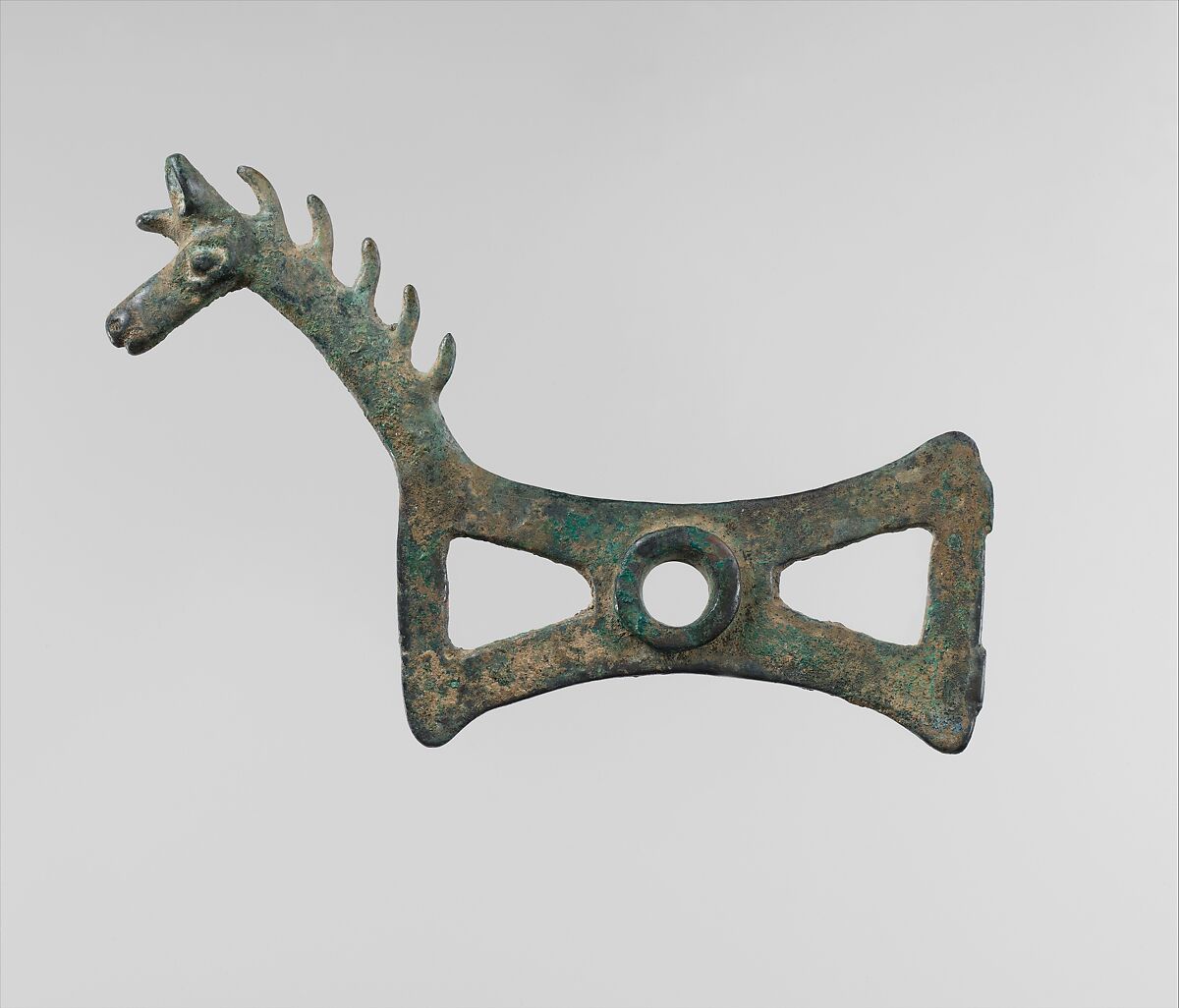 Horse bit cheekpiece in form of a horse, Bronze, Iran 