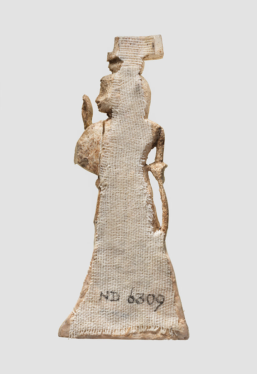 Openwork furniture plaque with a male youth, Ivory, gold, Assyrian