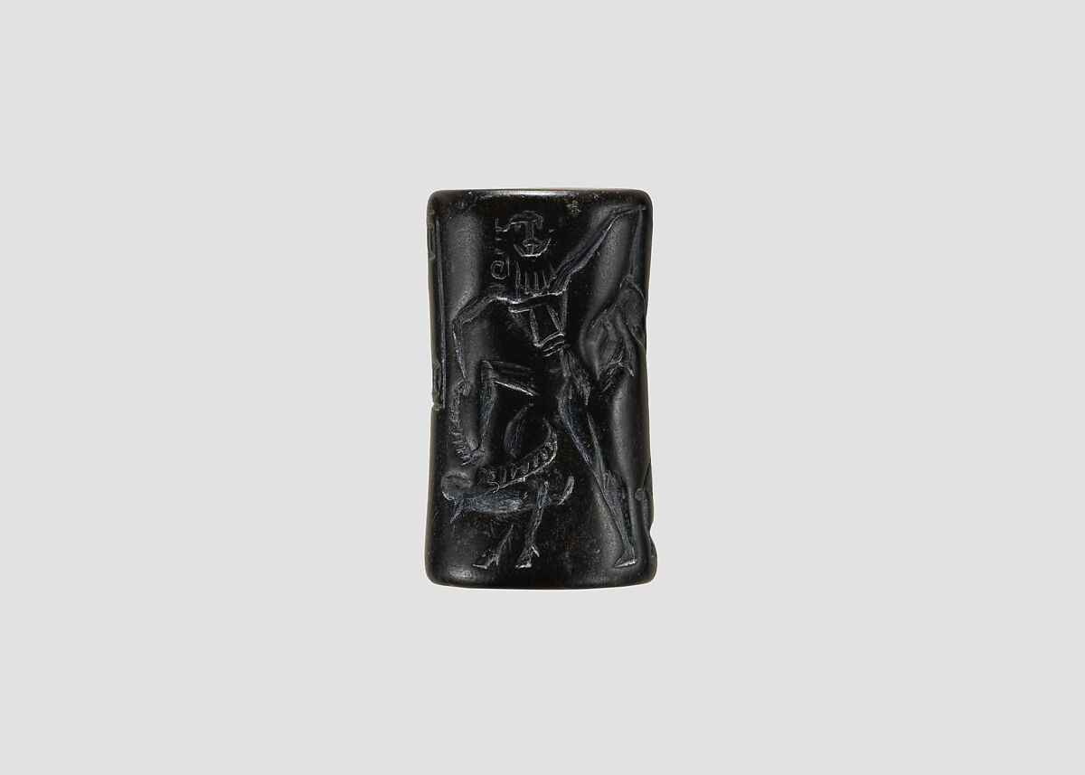 Cylinder seal, Steatite, Akkadian