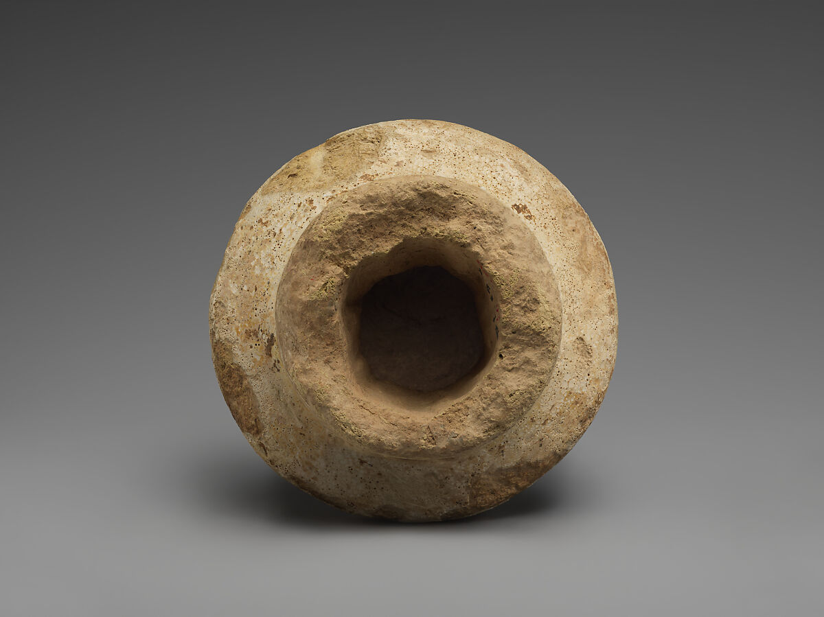 Knob with an eight-petaled rosette, Ceramic, paint, Assyrian