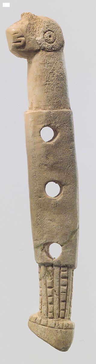 Horse bit cheekpiece in form of a horse's head and hoof, Bone, Scythian