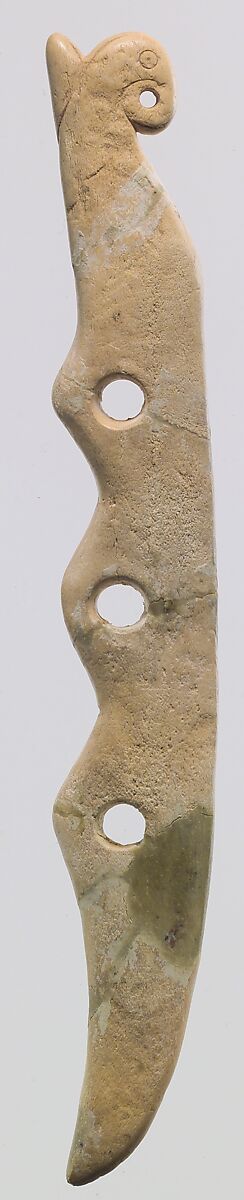 Horse bit cheekpiece in form of a bird's head, Bone (red deer antler), Scythian 