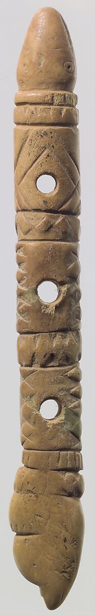 Horse bit cheekpiece in form of a snake's head, Bone (antler), Scythian 