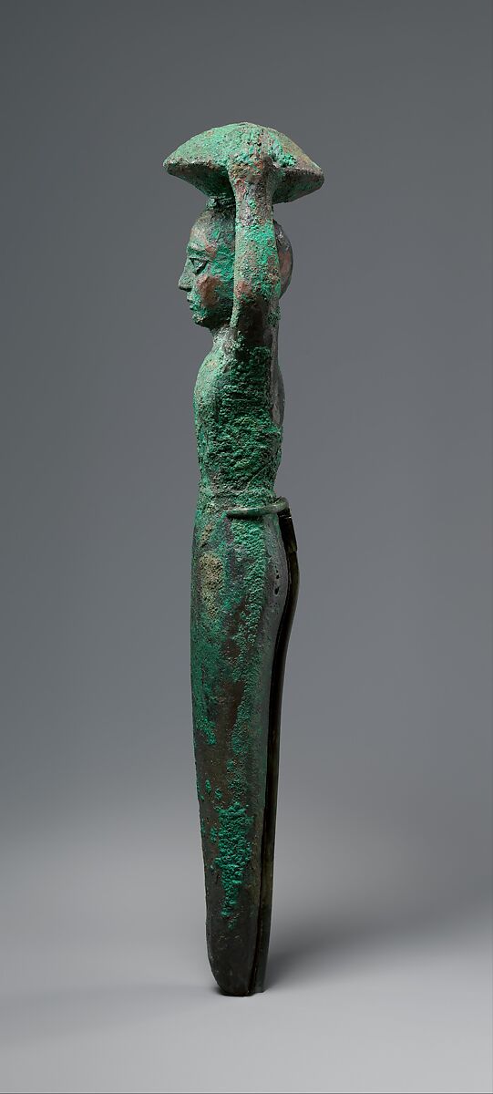 Foundation figure of king Shulgi of Ur, carrying a basket, Copper, Neo-Sumerian