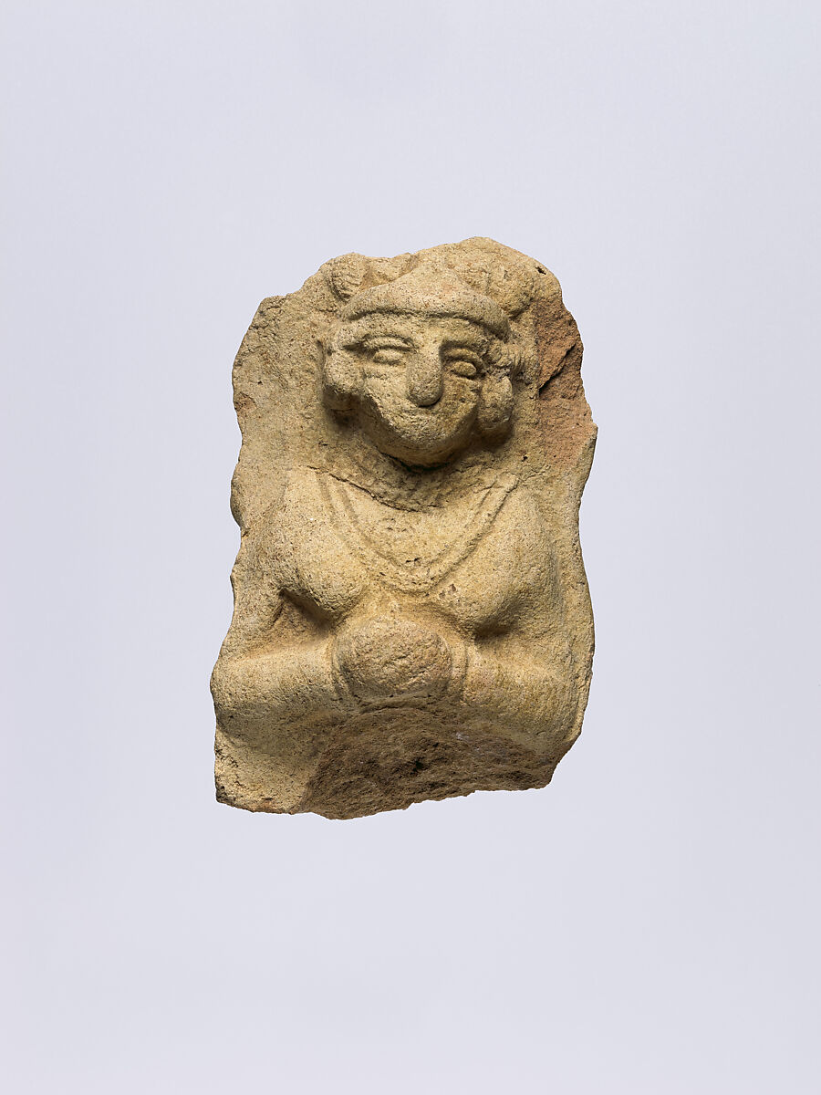 Female figure wearing jewelry, Ceramic 