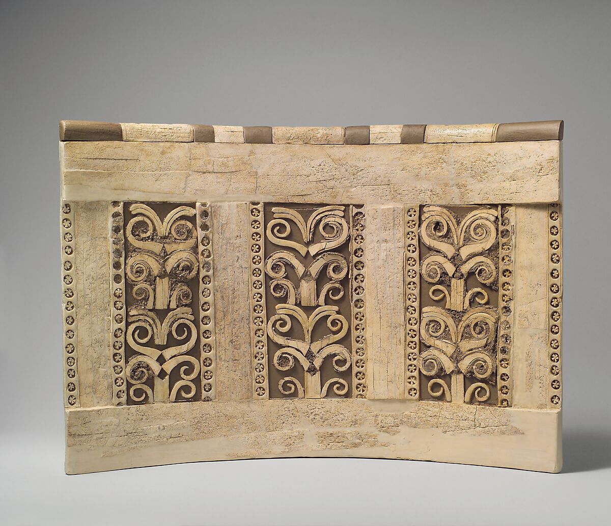 Panel with a tree pattern, Ivory, wood (modern), Assyrian 