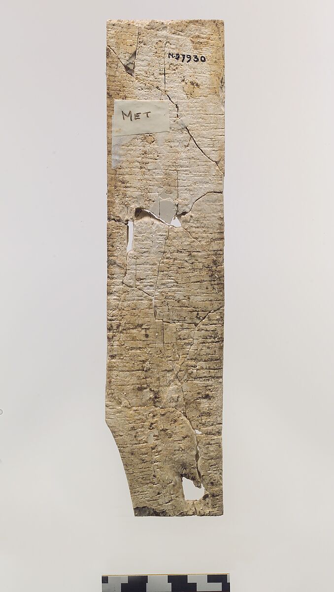 Furniture plaque carved in relief with volutes and a palmette, Ivory, Assyrian