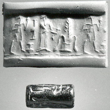 Cylinder seal, Green-black steatite, Isin-Larsa 