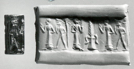 Cylinder seal, Black steatite (?), Isin-Larsa 