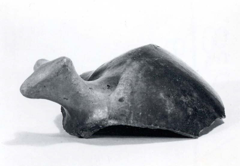 Animal head, Ceramic, Iran 