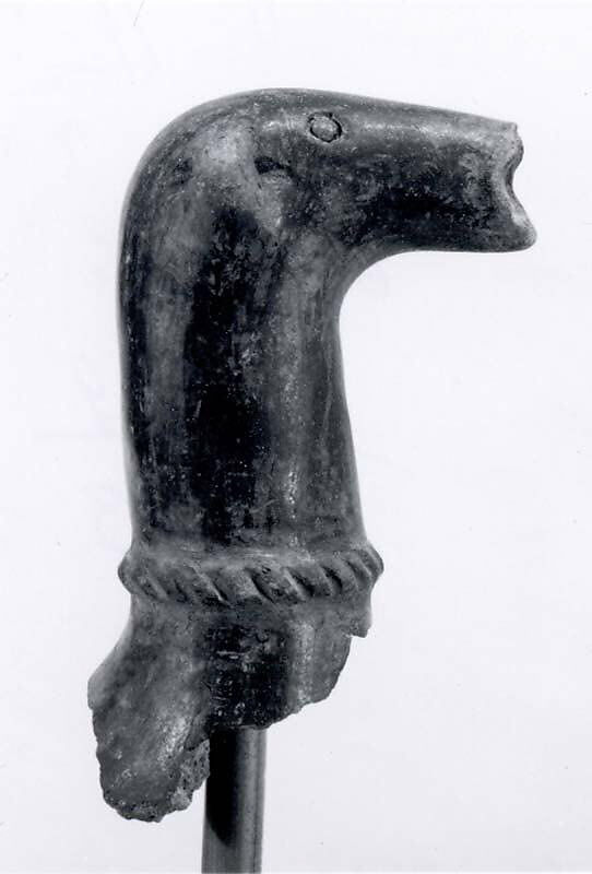 Jar spout with animal head, Ceramic, Iran 