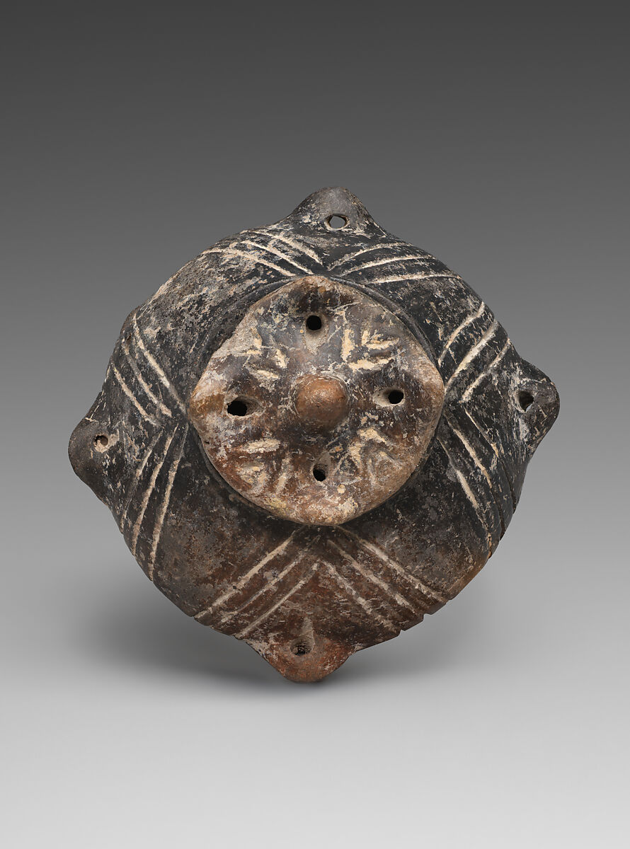 Vessel with a lid and incised decoration, Ceramic, Yortan