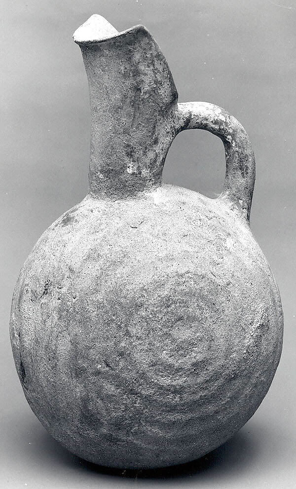 Spouted jug with raised concentric circles, Ceramic 