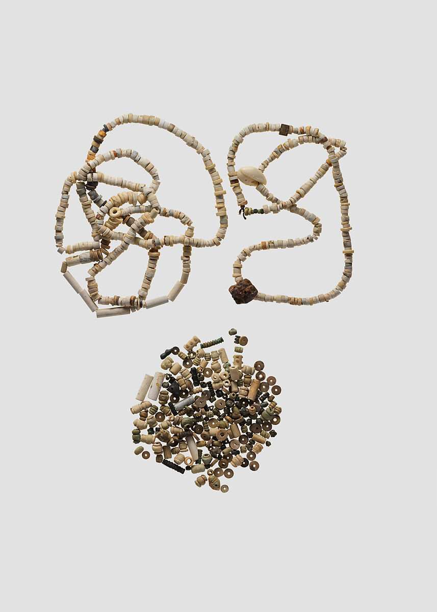 Necklace of three strands, Stone, shell, glass, pyrite, Iran 