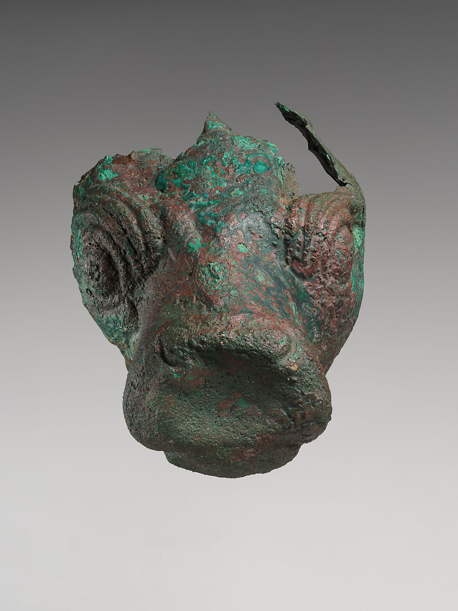 Bovine-headed vessel, Bronze, Iran