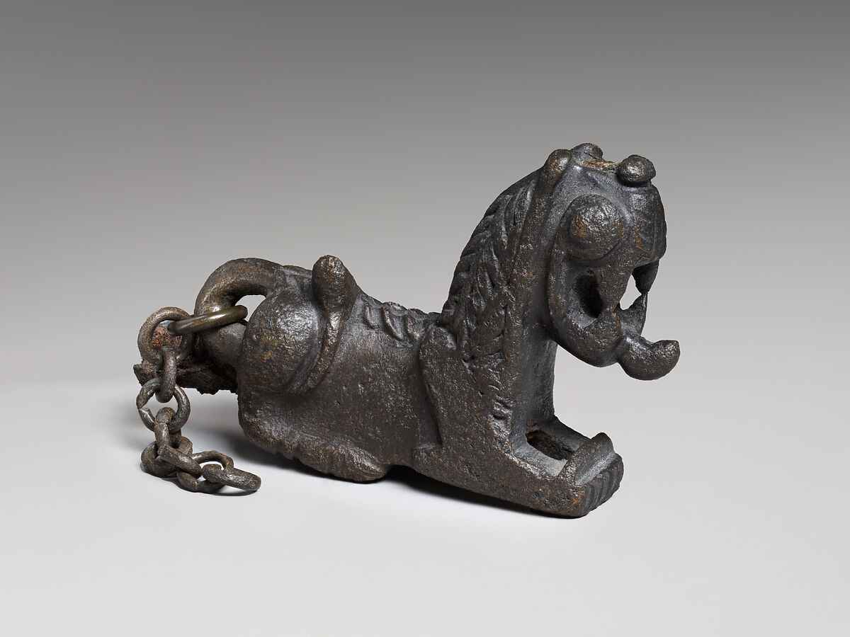 Pin in the form of a lion, Bronze, iron, Iran 