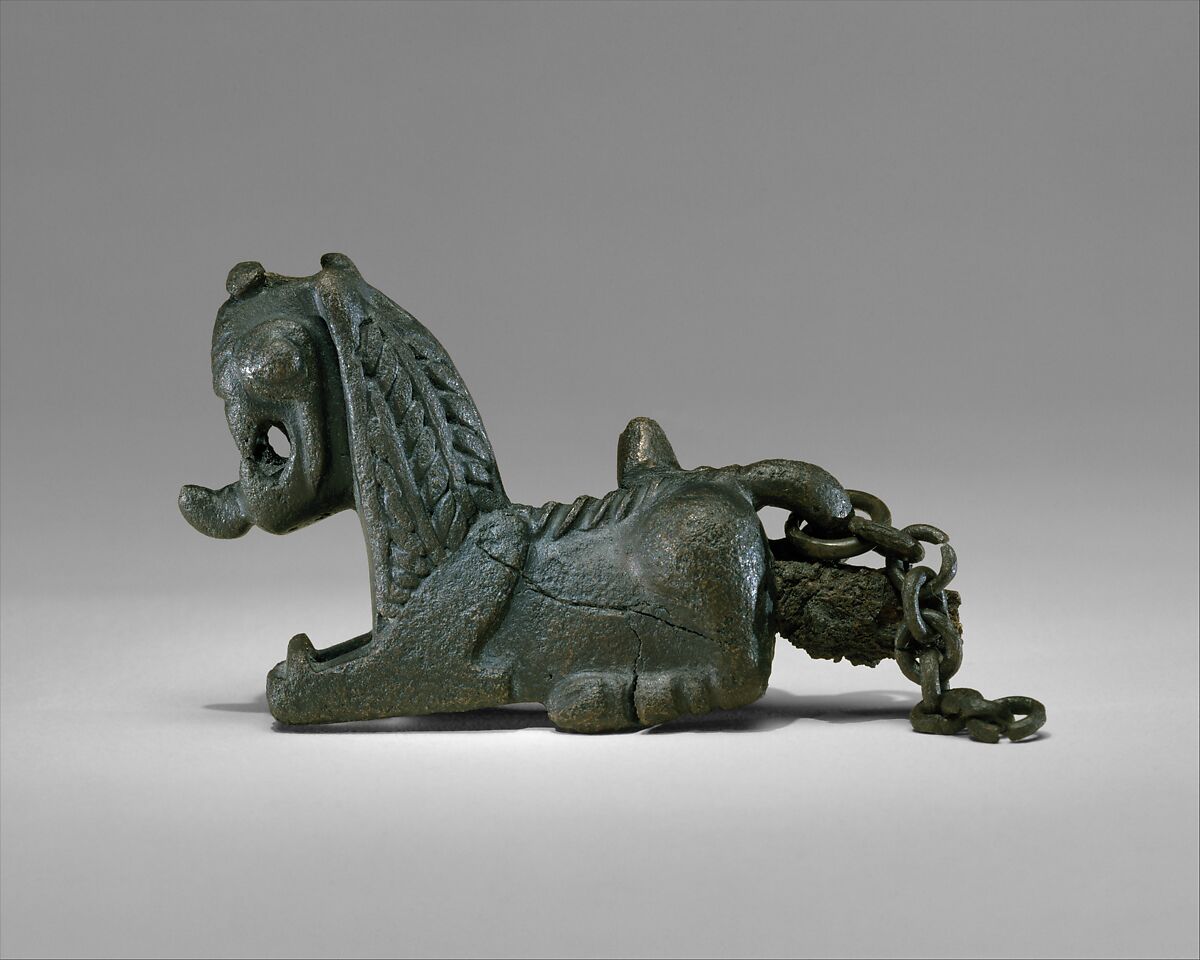 Pin in the form of a lion, Bronze, iron, Iran