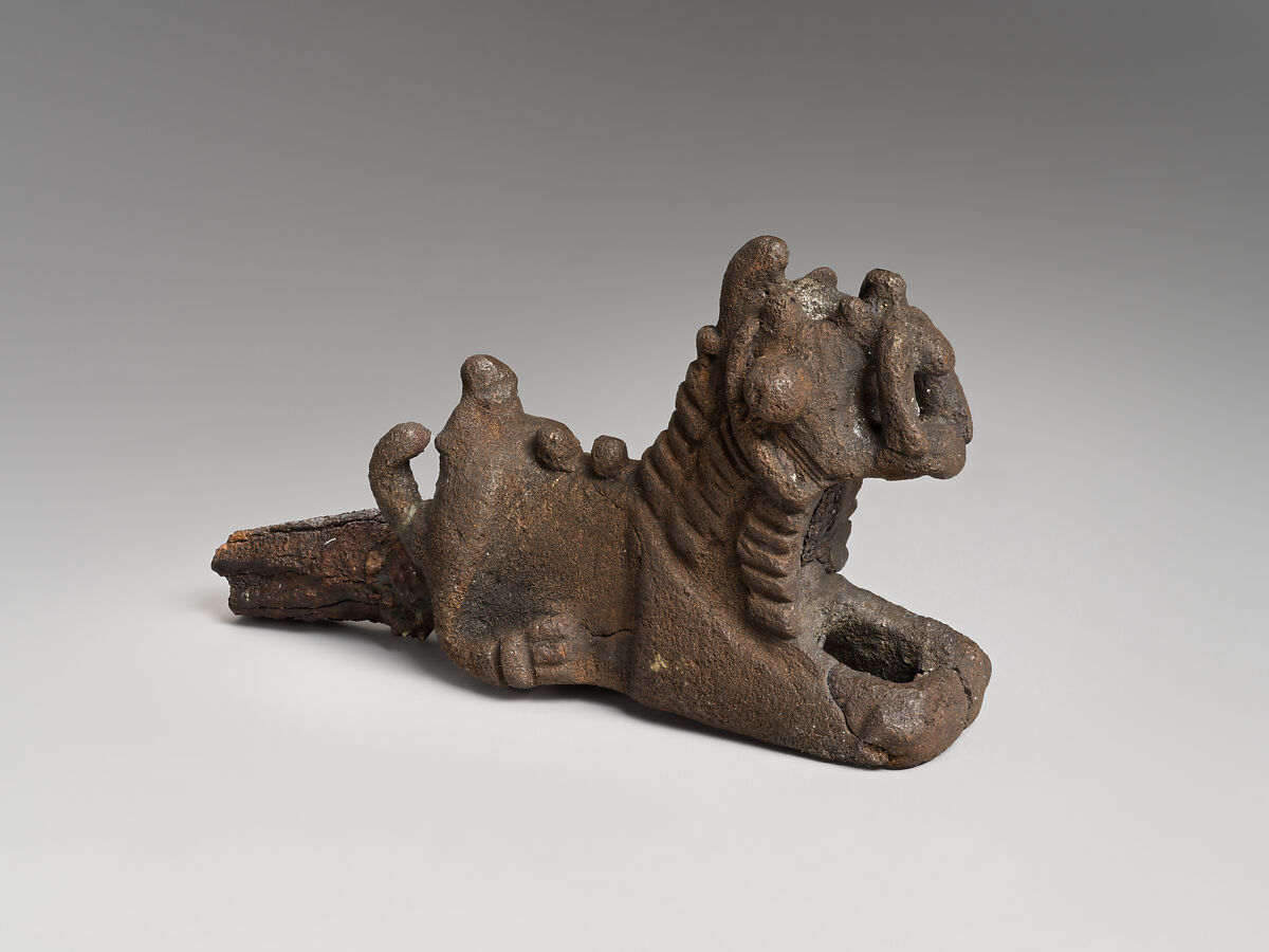 Lion pin, Bronze, iron, Iran 