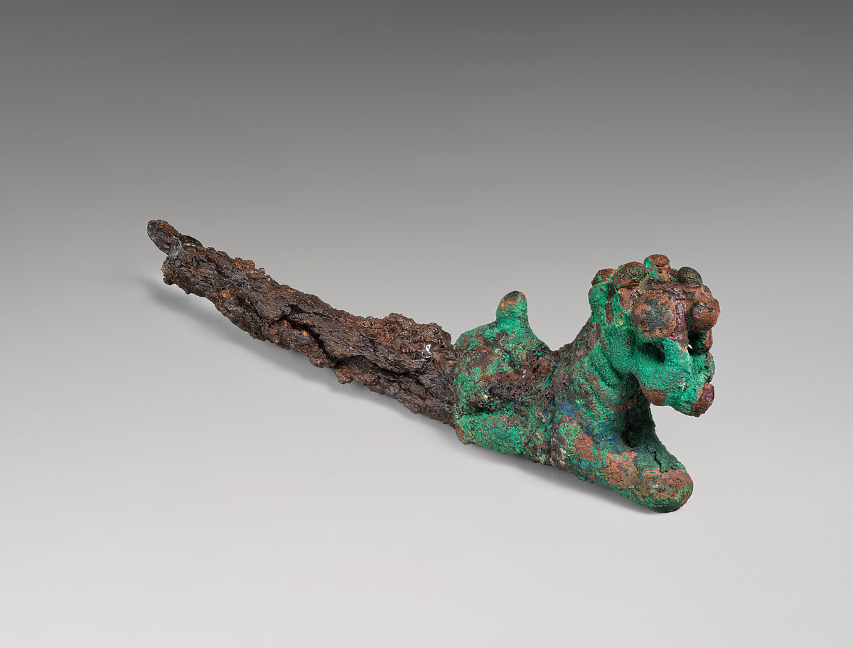 Pin in the form of a lion, Bronze, iron, Iran 