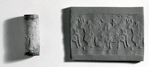 Cylinder seal with hunting scene
