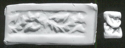 Cylinder seal with geometric design, Faience, Iranian 